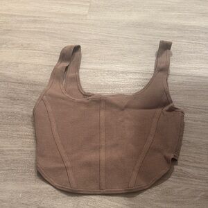 Babaton Dusty Rose Cropped Corset Tank Top